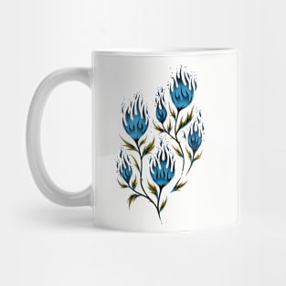 Fire Flower - Gold Blue Mug